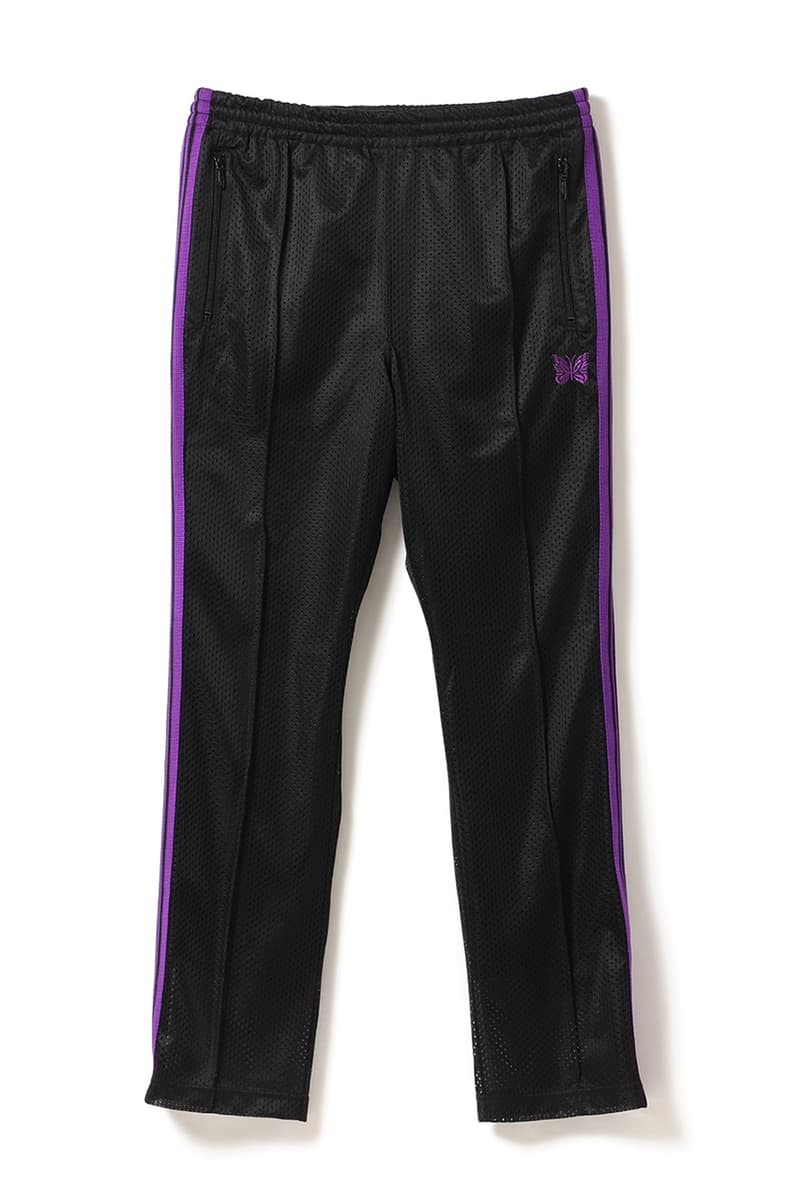 beams needles track suit jacket pants black purple stripe butterfly mesh exclusive harajuku release date info drop buy