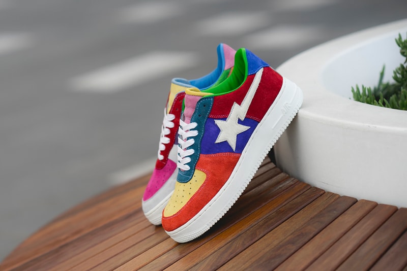 bespokeind nike air force 1 one what the swoosh bape multicolor sneaker release 
