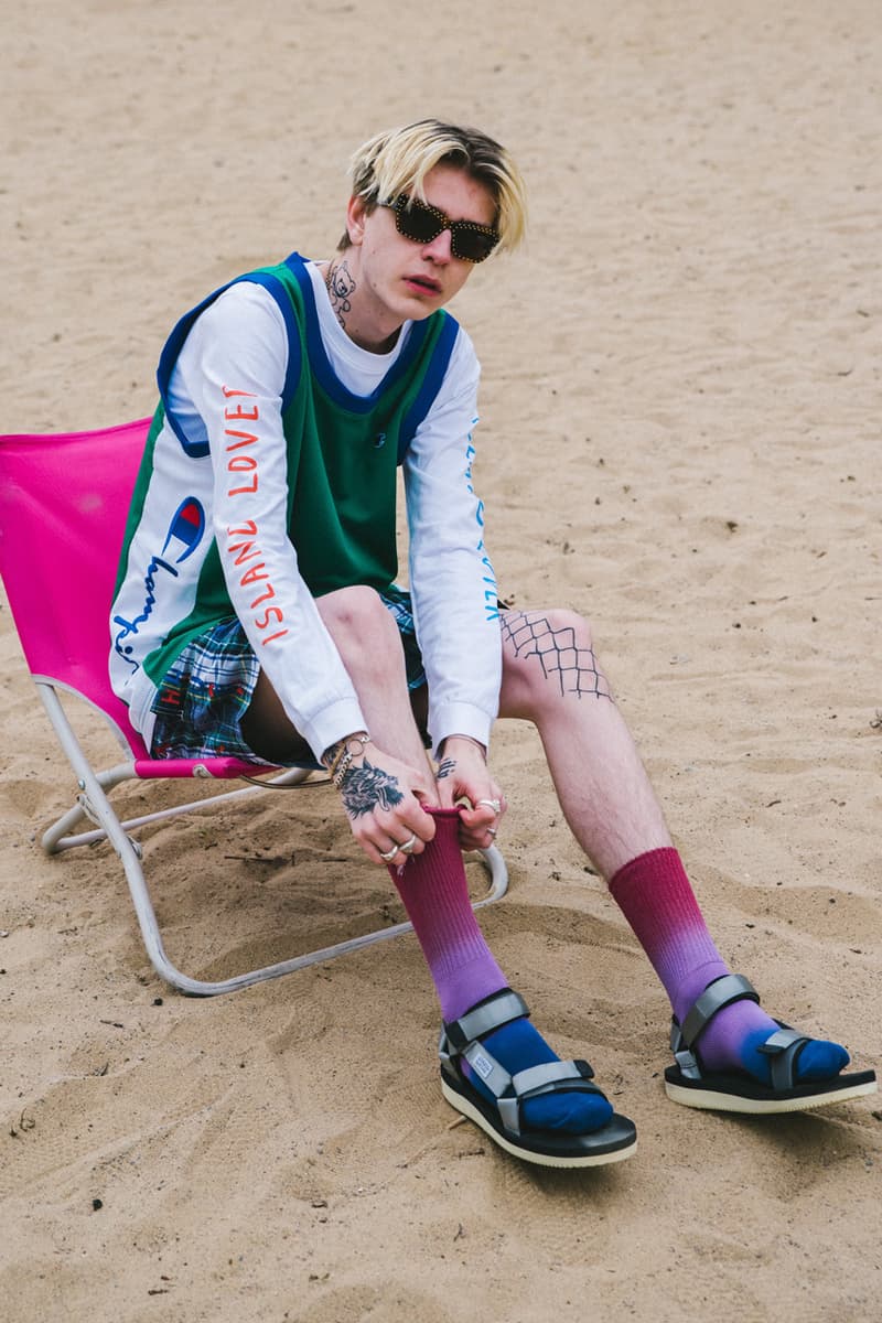 caliroots cali roots spring summer 2019 lookbook editorial city beach bum prints layering versace champion