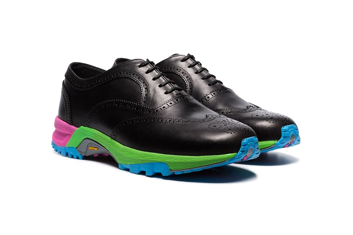 Comme Des Garçons Homme Plus Vibram Wingtip Brogues rainbow sole contrast sole multi-color leather BROWNS 13887194 PCK123S19 rubber