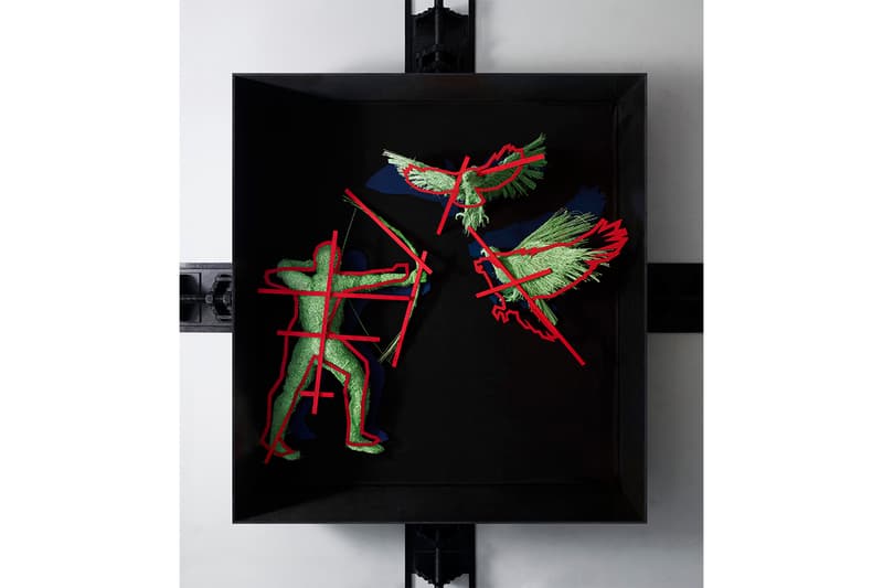 Craig Green Spring Summer 2019 SS19 Advertising Campaign Art Design Textile Triptych Construction Piece Mythological Hand Crafted Wood Straw Paint Masculinity