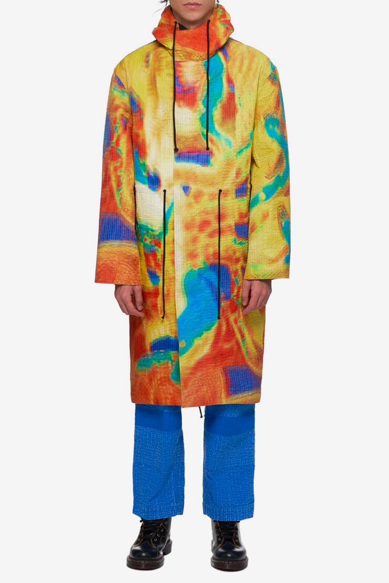 Craig Green Vibrating Scene Parka Release info drop date price stockist h. lorenzo all-over print parka jacket outwear menswear WOCO03-YELLOW WOCO03-BLUE