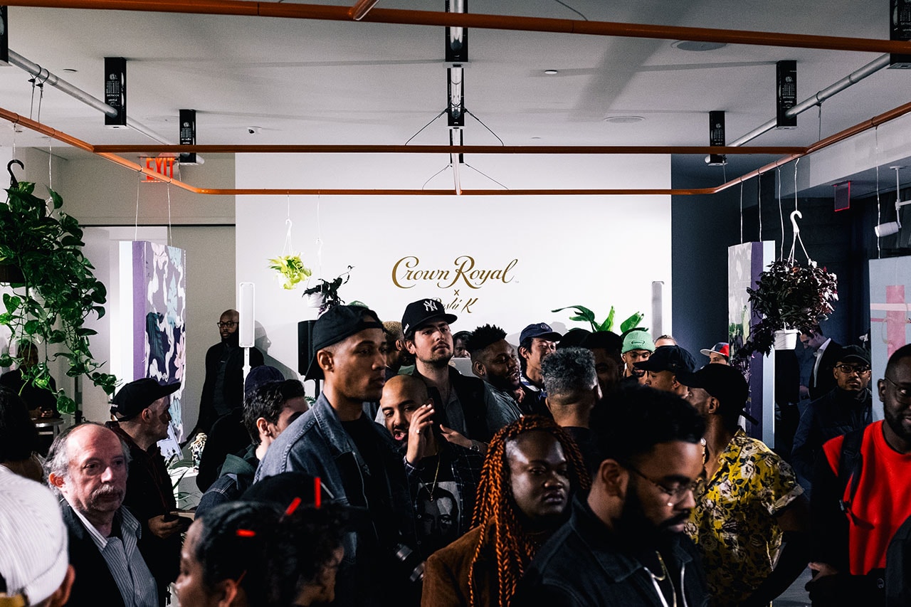 Crown Royal Roshi K Launch Event Recap 50 bowery party bag Quinnen Williams