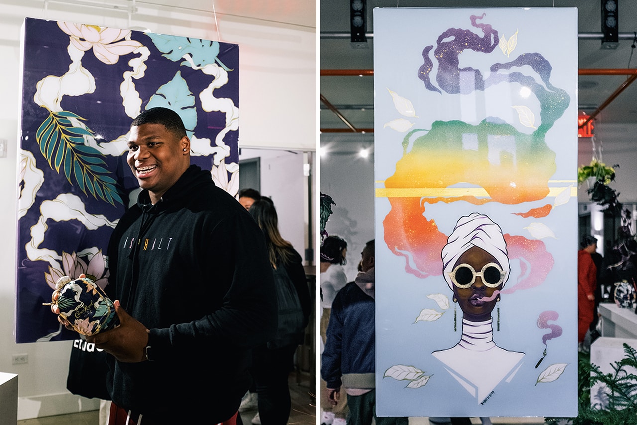 Crown Royal Roshi K Launch Event Recap 50 bowery party bag Quinnen Williams