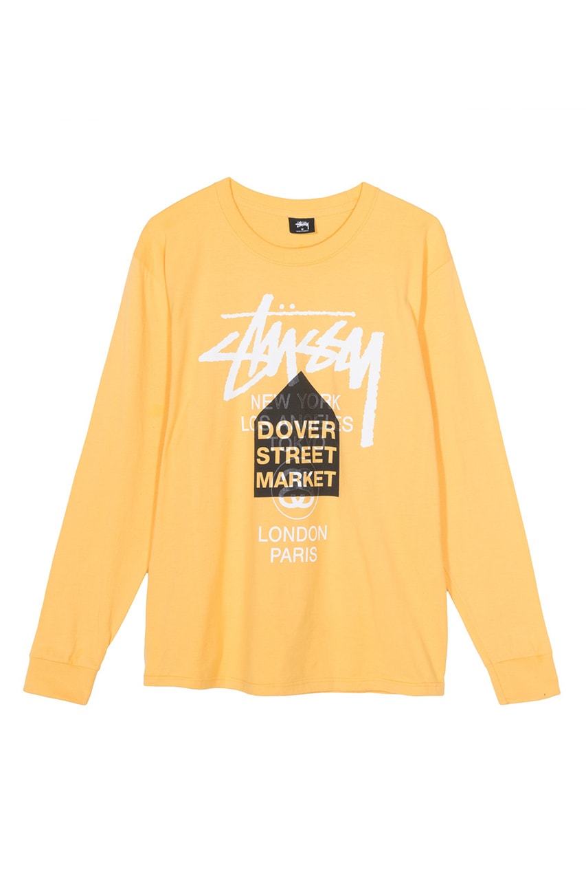 Stüssy Dover Street Market Los Angeles Tour Tees spring 2019 summer collaboration collection hoodie sweater print co branding graphic logo buy web store international tribe