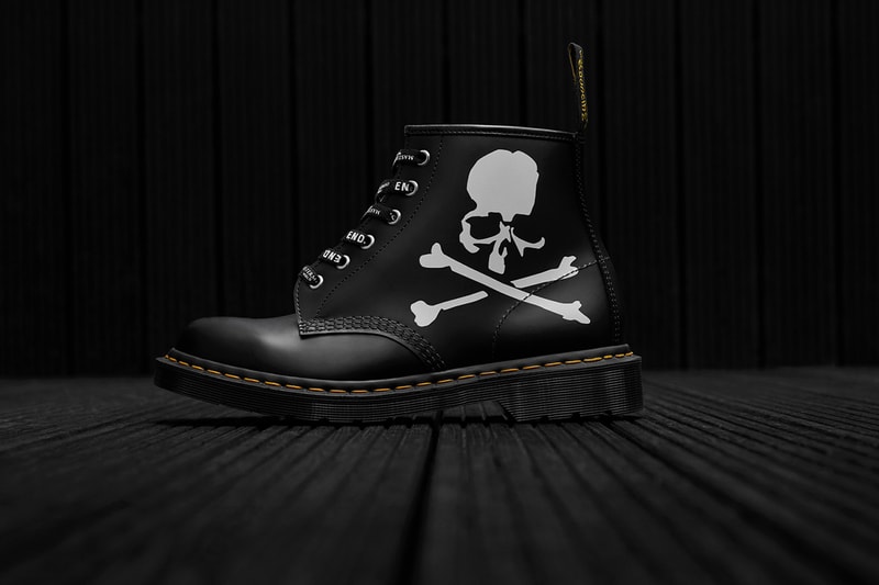 END. x MASTERMIND World x Dr. Martens 101 boots release info leather skull graphic internal side zipper drop raffle date price buy colorway