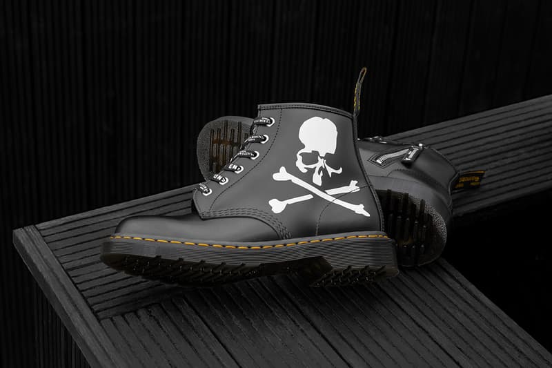 END. x MASTERMIND World x Dr. Martens 101 boots release info leather skull graphic internal side zipper drop raffle date price buy colorway