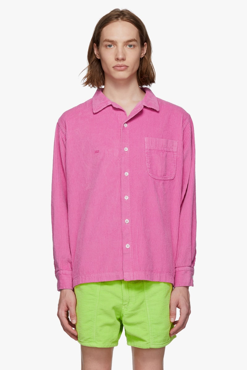 ERL for SSENSE SS19 Pink Corduroy Nike Socks sport colorway blue wash Eli Russell Linnetz Jordan Wolfson collaboration exclusive spring summer 2019 logo embroidery