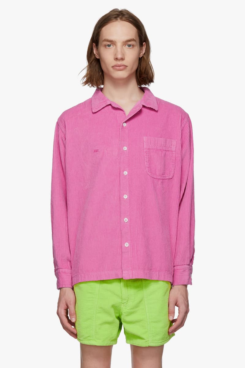 ERL for SSENSE SS19 Pink Corduroy Nike Socks sport colorway blue wash Eli Russell Linnetz Jordan Wolfson collaboration exclusive spring summer 2019 logo embroidery