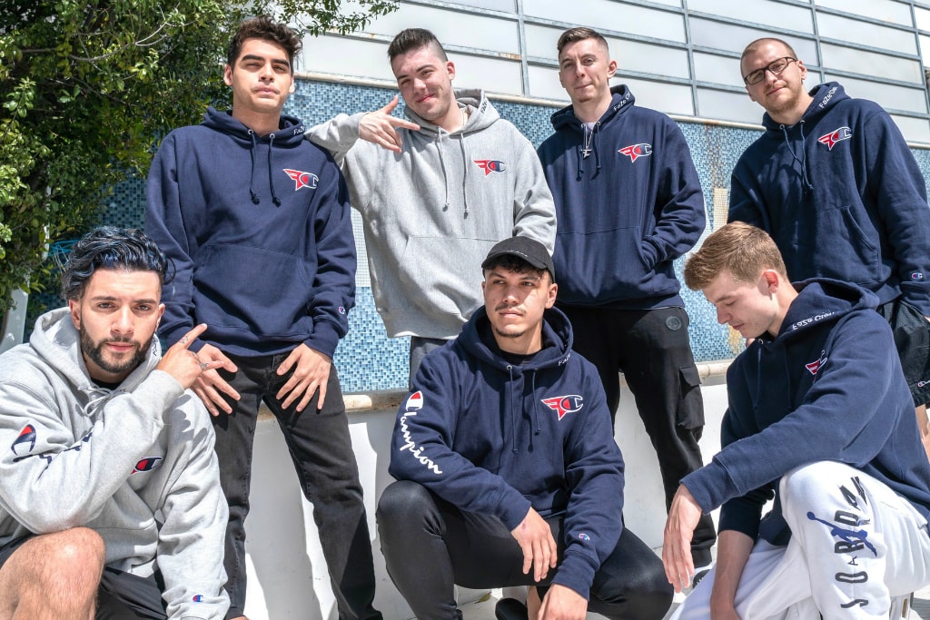 faze clan champion 20 2 0 second 2nd collab collaboration collection ss19 spring summer 2019 where to buy purchase hoodie pullover sweater sweatshirt blue grey gray sweatpants pants