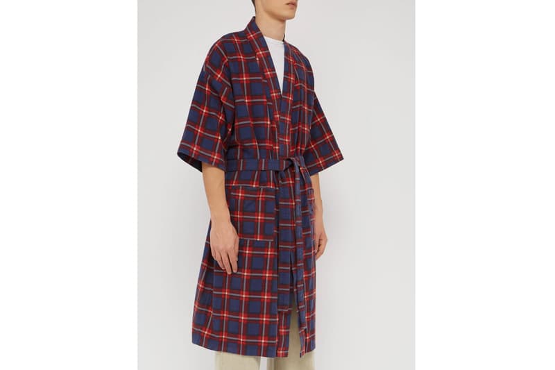 Fear Of God Checked Flannel Robe Denim Kimono Hypebeast Fear Of God Checked Flannel Robe Denim Kimono Hypebeast