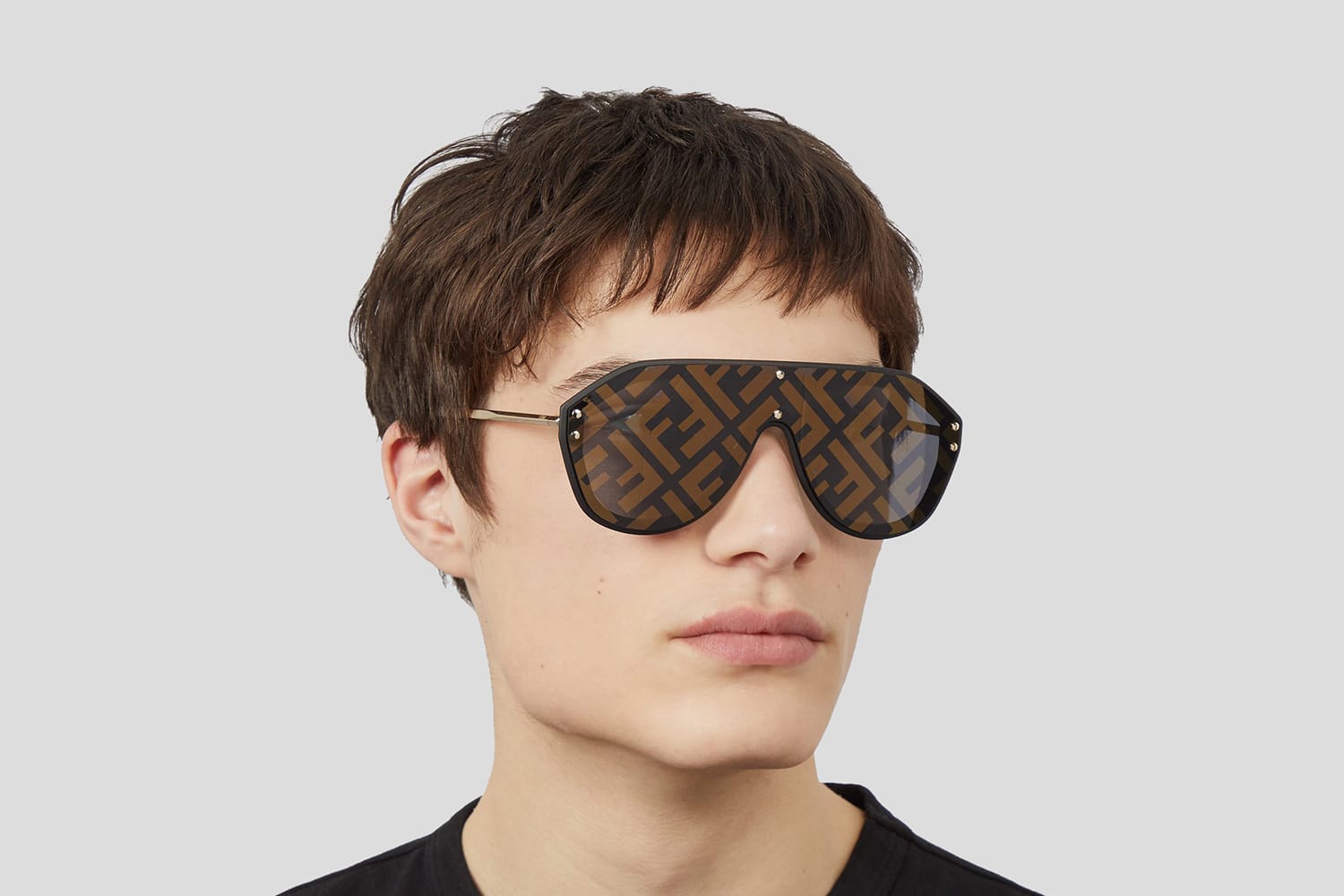 fendi logo shield sunglasses