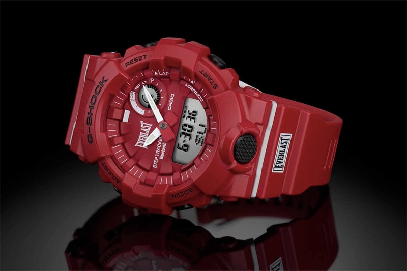 G-Shock x Everlast Casio Watch Timepiece Collaboration Boxing Gear Company GBA-800 G-SQUAD Series Bluetooth Smartphone Function 