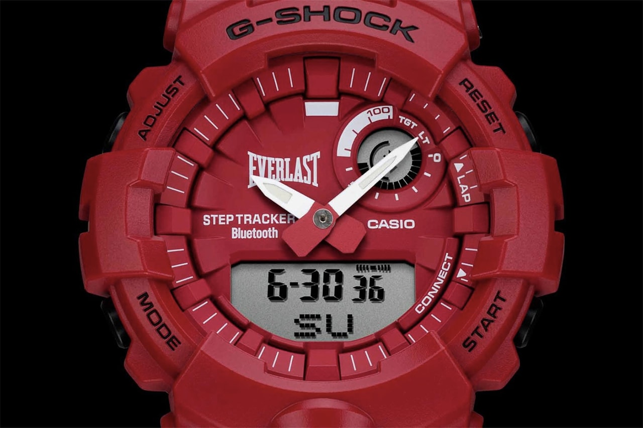 G-Shock x Everlast Casio Watch Timepiece Collaboration Boxing Gear Company GBA-800 G-SQUAD Series Bluetooth Smartphone Function 