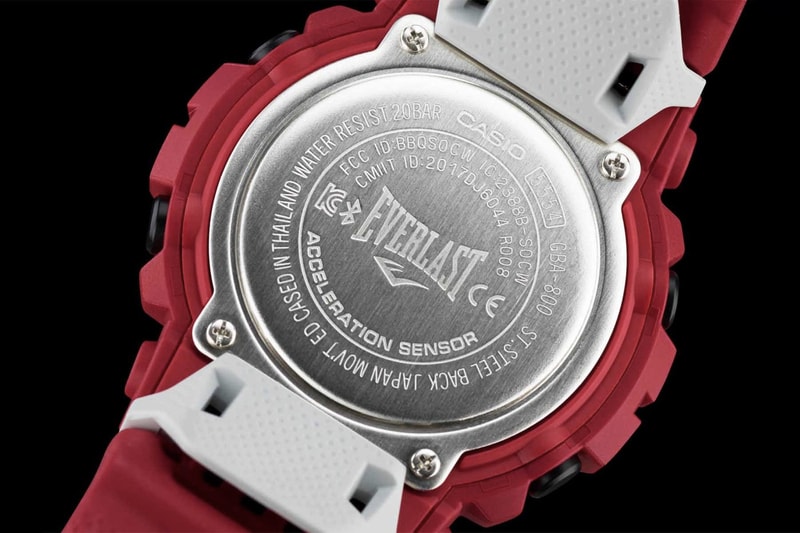 G-Shock x Everlast Casio Watch Timepiece Collaboration Boxing Gear Company GBA-800 G-SQUAD Series Bluetooth Smartphone Function 