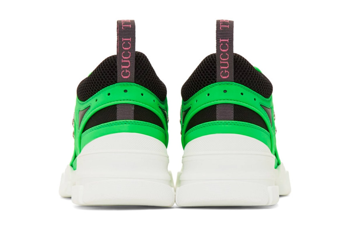 Gucci Neon Green Flashtrek Sneakers footwear kicks shoes Italian Footwear boots hiking shoes GG Gucci Fashion 