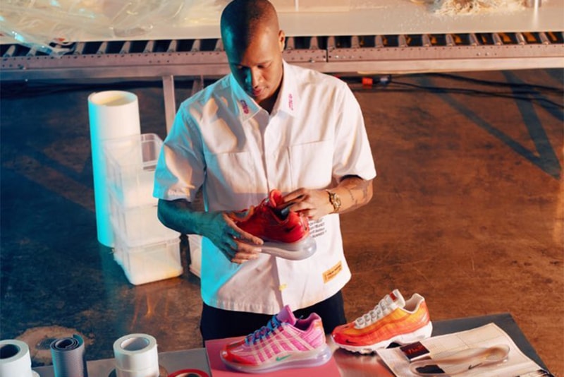 Heron Preston Nike Air Max 720/95 Milan Launch shoes sneakers trainers Italy design week Antonioli