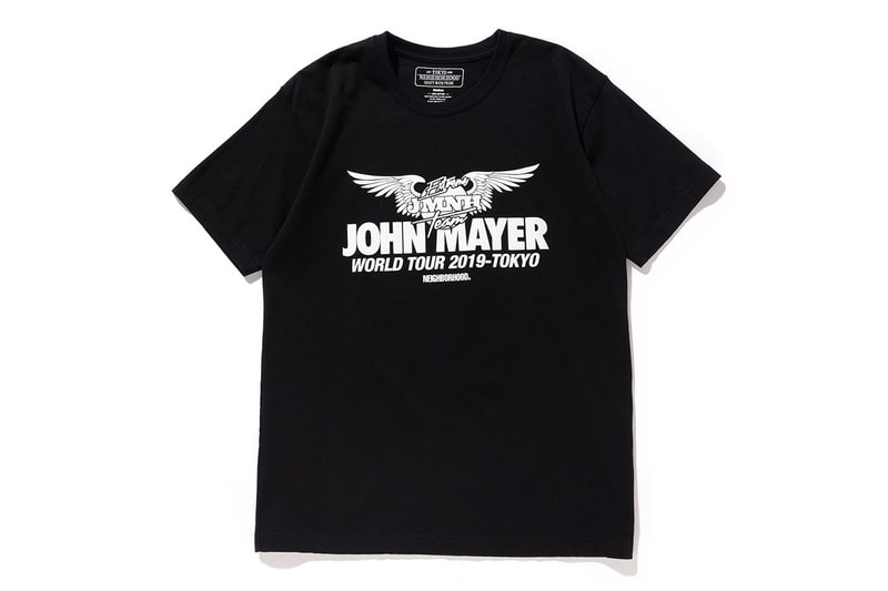 John Mayer x NEIGHBORHOOD 2019 Tour Merchandise Collaboration collection release party dj shinsuke takizawa hoodie tee shirt racing team japan april collection capsule