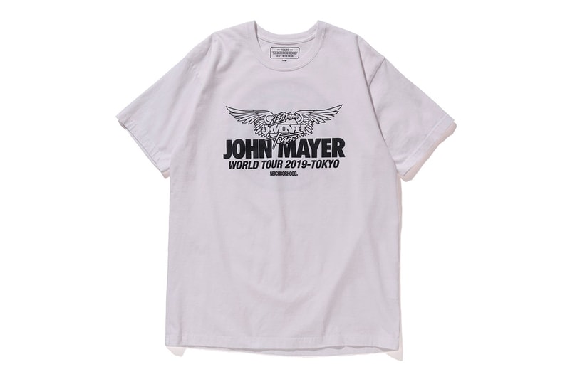 John Mayer x NEIGHBORHOOD 2019 Tour Merchandise Collaboration collection release party dj shinsuke takizawa hoodie tee shirt racing team japan april collection capsule