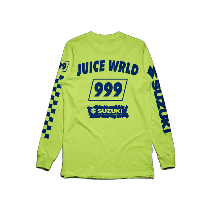 juice wrld suzuki ntwrk death race for love album merch palm springs pop up release date info ntwrk coachella buy merchandise clothing clothes t shirts graphic tees long sleeve short hoodie sweater sweatshirt pullover green yellow black orange white 2019 collab collaboration