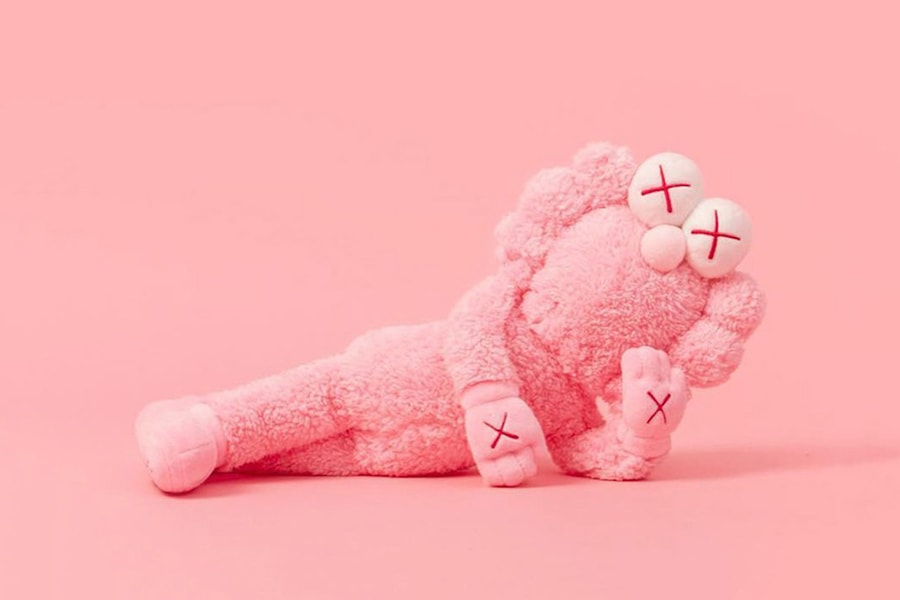 KAWS bff pink plush doll edition collectible release artwork