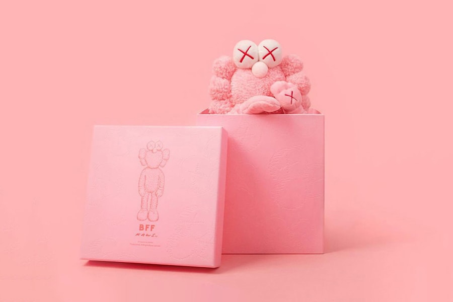 KAWS bff pink plush doll edition collectible release artwork
