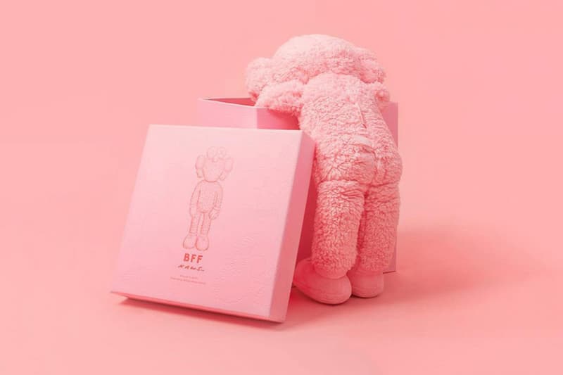 KAWS bff pink plush doll edition collectible release artwork