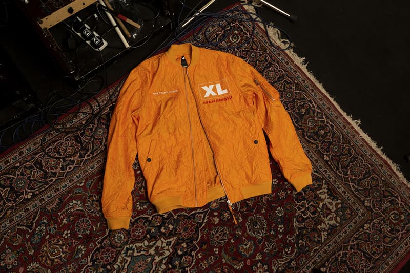 Maharishi XL Recordings Capsule Collection Collaboration Spring Summer 2019 SS19 In-House Studio Shot Lookbook Music References nylon Flight Jacket Utility Vest organic cotton T-Shirt