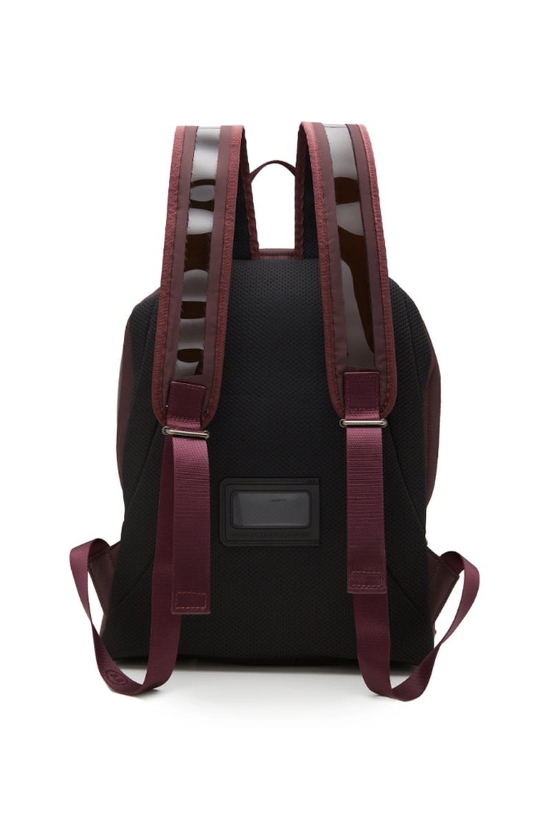 maison margiela canvas trimmed pvc backpack burgundy color bookbag spring summer 2019 release