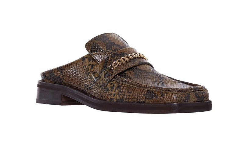 Martine Rose Drops Elevated Slip-On Loafers Python Leather Black Leather Square Toe Fashion Streetwear Shoes Footwear Luxury ss19 spring summer 2019