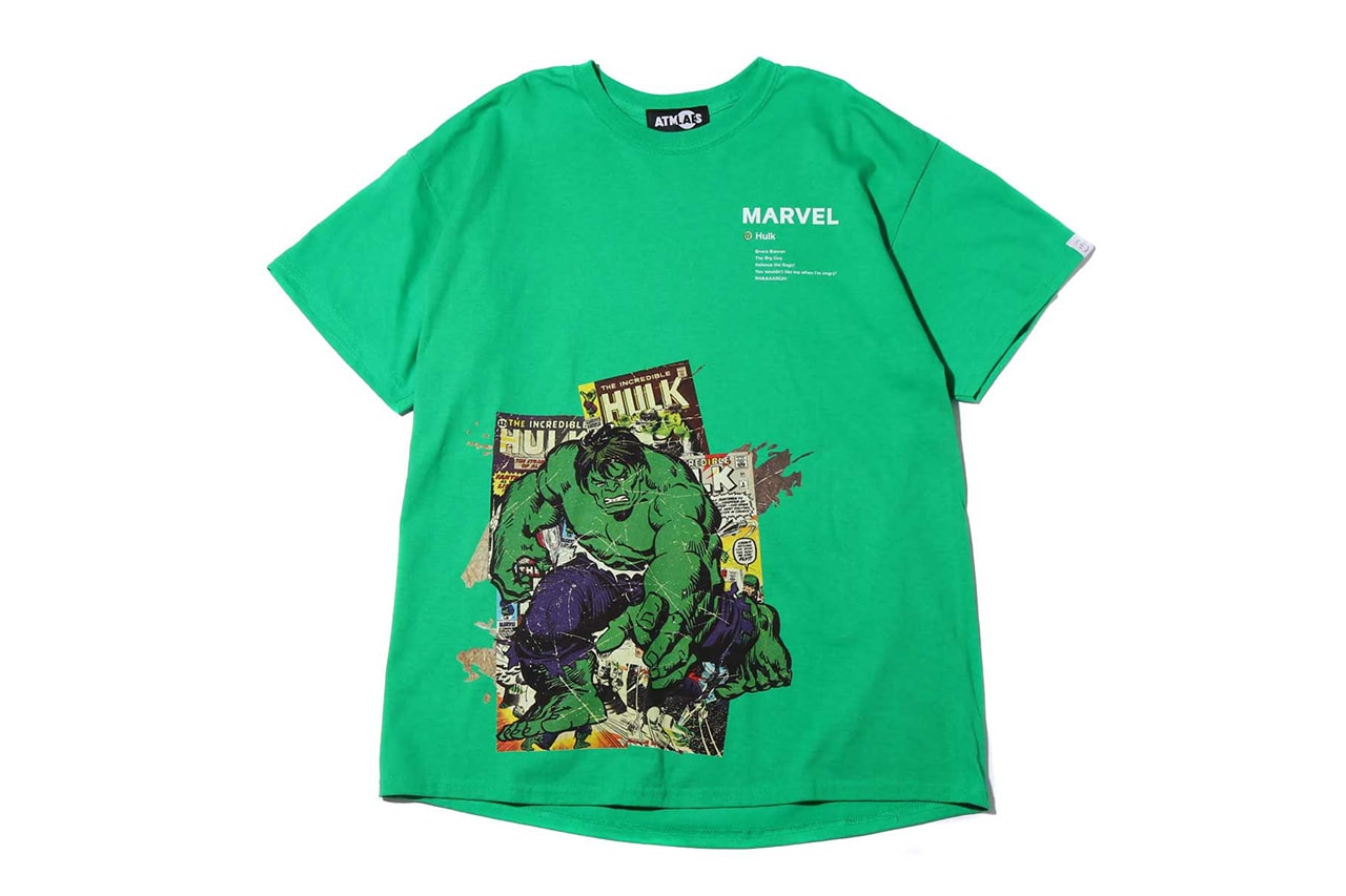 Marvel atmos Lab T-shirts Spring Summer 2019 SS19 Spider Man Captain America Iron Man Hulk Branded Box Logo Tee Collaboration Capsule Collection Japan Avengers Endgame