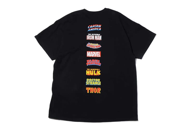 Marvel atmos Lab T-shirts Spring Summer 2019 SS19 Spider Man Captain America Iron Man Hulk Branded Box Logo Tee Collaboration Capsule Collection Japan Avengers Endgame