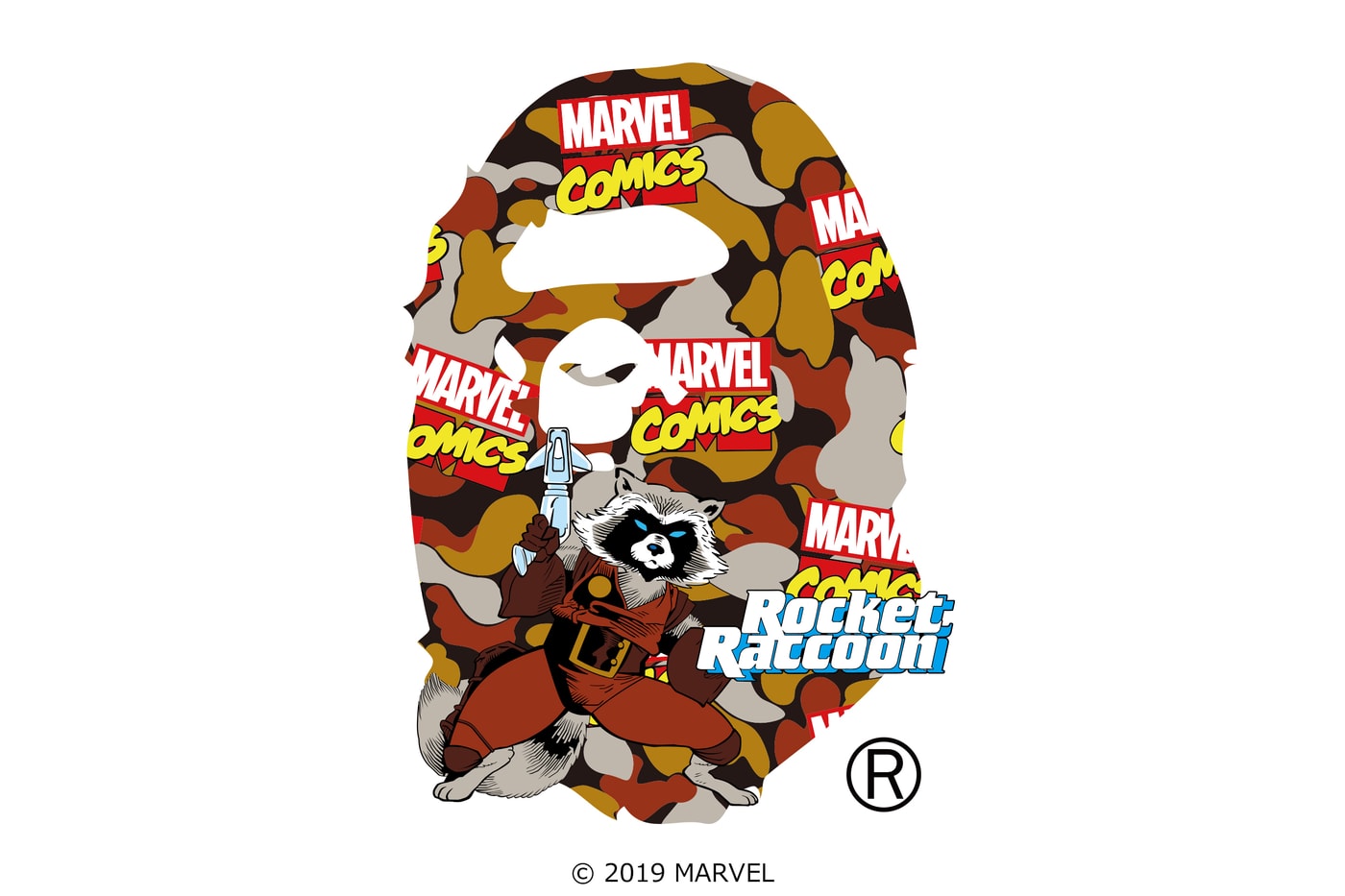 Marvel BAPE Collaboration Teaser Iron man Black Widow Captain America Hulk Rocket Racoon Thor