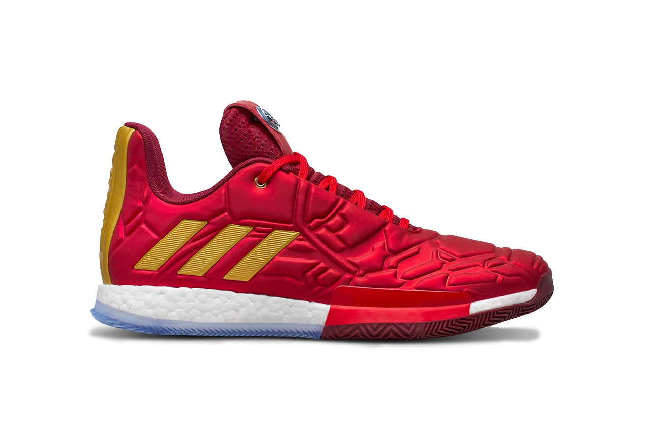 Marvel x adidas "Heroes Among Us" Sneaker Pack studios basketball collaboration collection april 26 2019 james harden damian lillard candace parker john wall tracy mcgrady iron man black panther captain america nick fury captain marvel