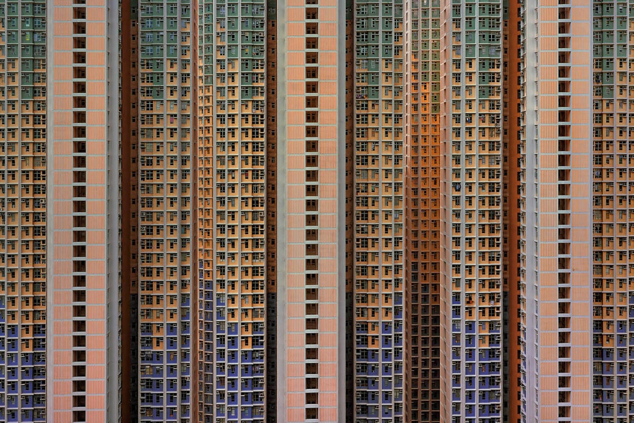 Michael Wolf Hong Kong Architecture Exhibition Buildings Multi color pink walls obituary death