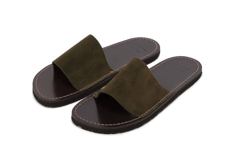 'Monocle' x Hender Scheme Exclusive Collaboration Items leather slippers card case atelier tanned may 3 2019 release date drop info buy olive green color