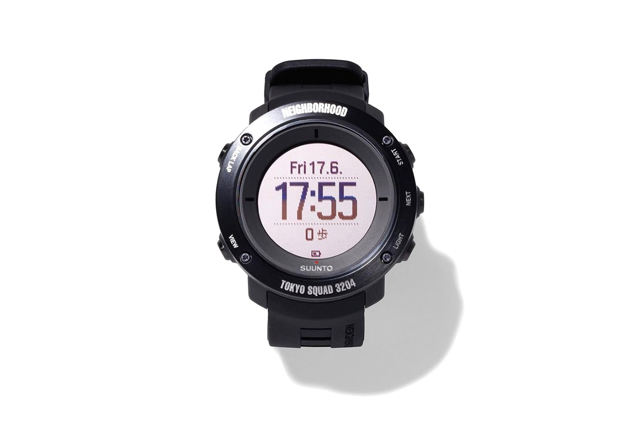NEIGHBORHOOD x Suunto Japan Finland Tokyo Squad 3204 Watches Military Inspired Design Timepiece Black Digital Screen Traverse Alpha altitude measurements weather resistant 