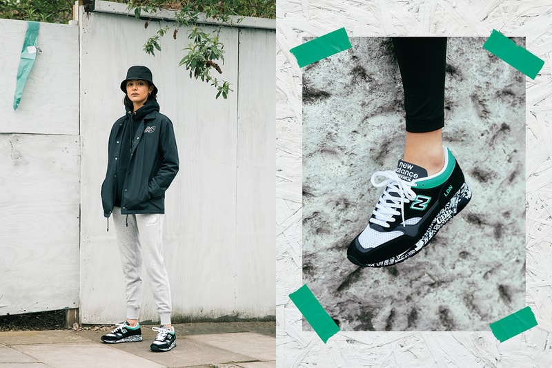 New Balance Made in England 1500 "Virgin Money London Marathon" Sneaker Release Special Limited Edition Information Closer Look Footwear Drops Footpatrol End Clothing Black Green Suede White Mesh Embroidered Premium Branding Text ENCAP Sole