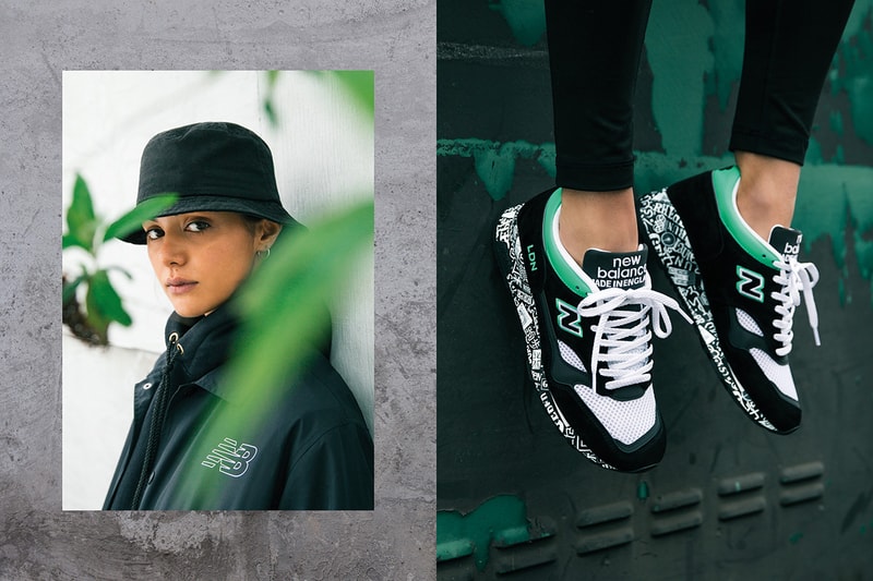 New Balance Made in England 1500 "Virgin Money London Marathon" Sneaker Release Special Limited Edition Information Closer Look Footwear Drops Footpatrol End Clothing Black Green Suede White Mesh Embroidered Premium Branding Text ENCAP Sole