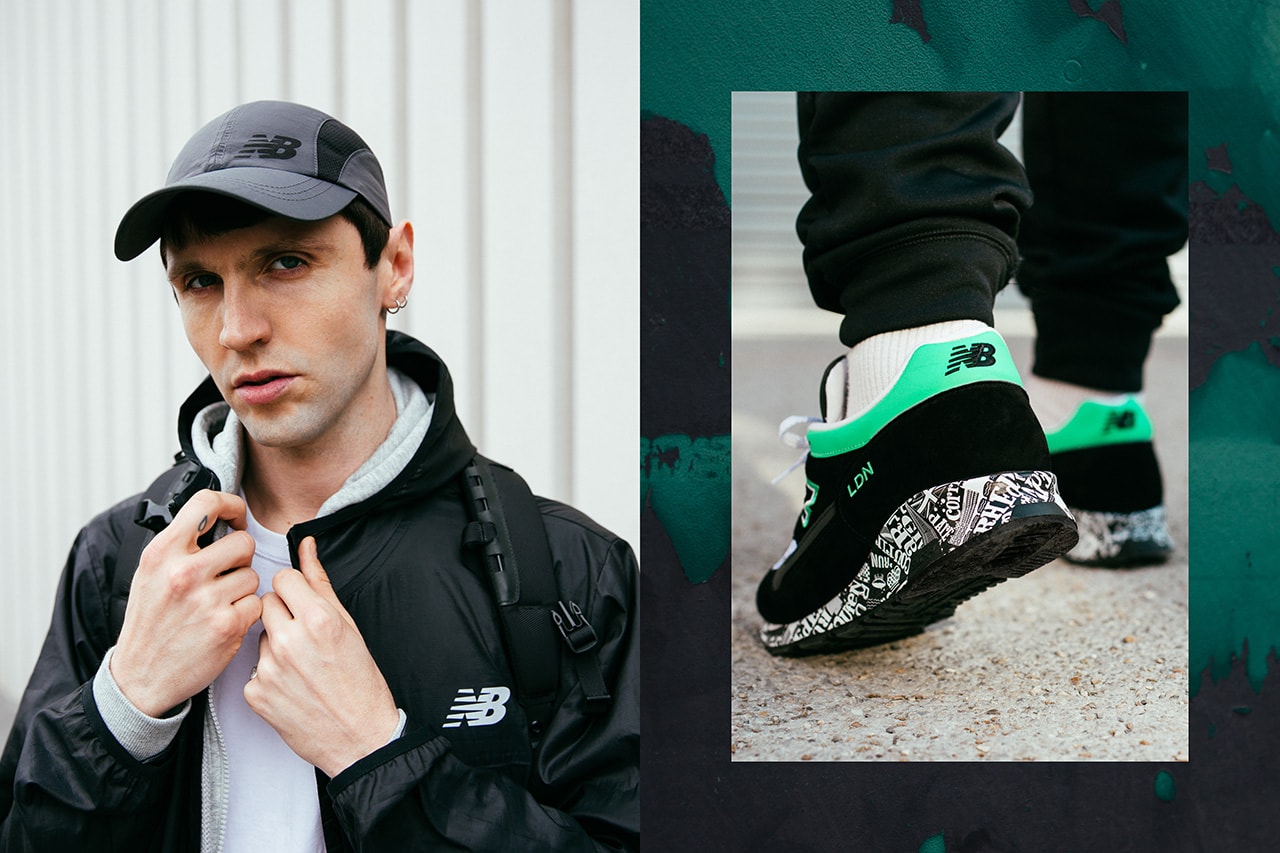 New Balance Made in England 1500 "Virgin Money London Marathon" Sneaker Release Special Limited Edition Information Closer Look Footwear Drops Footpatrol End Clothing Black Green Suede White Mesh Embroidered Premium Branding Text ENCAP Sole