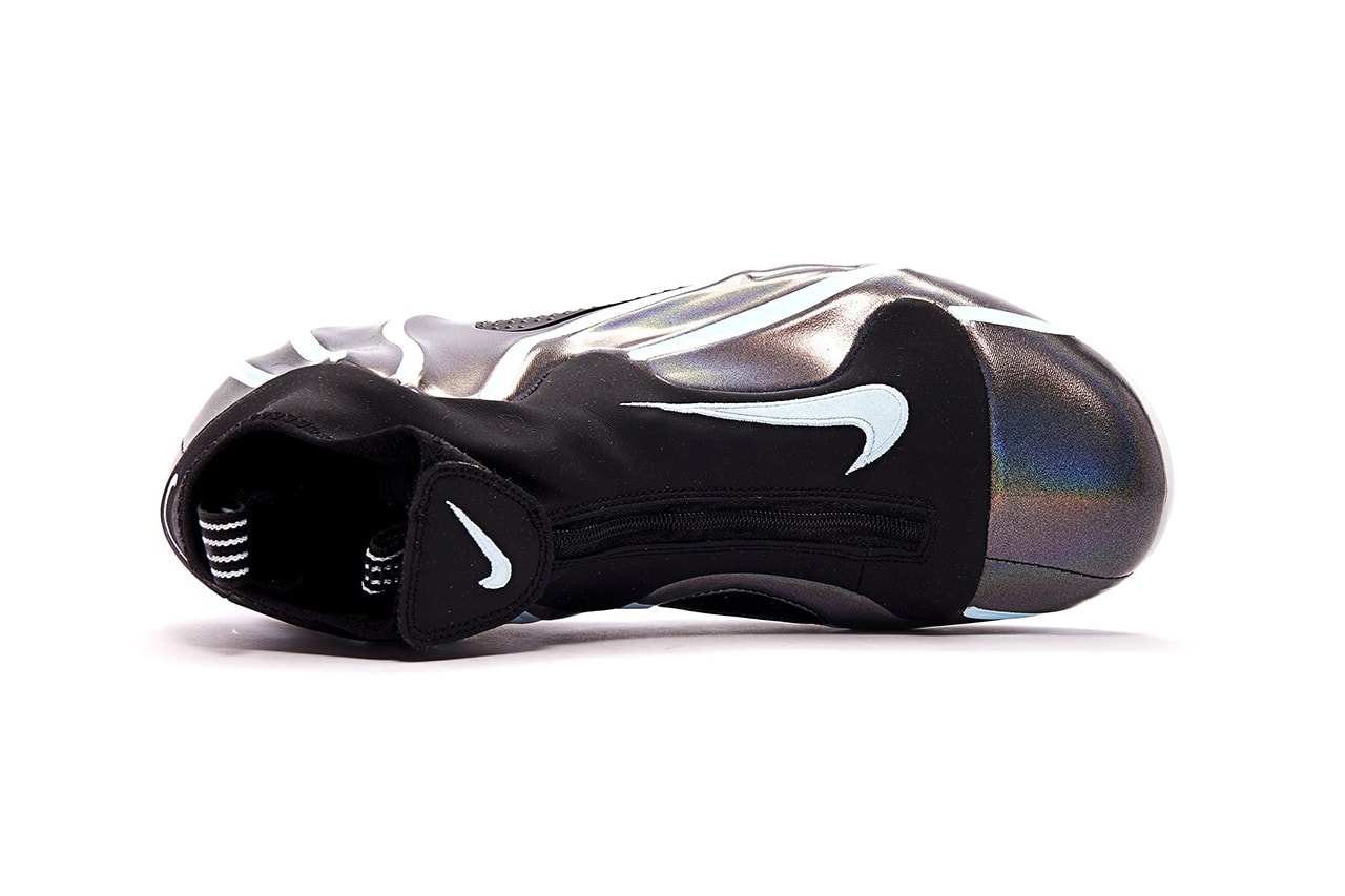 Nike Air Flightposite Black Topaz Mist Spring Summer 2019 SS19 Release Date Sneaker Drop Information AO9378-001 Iridescent Swoosh Basketball Footwear Foamposite 