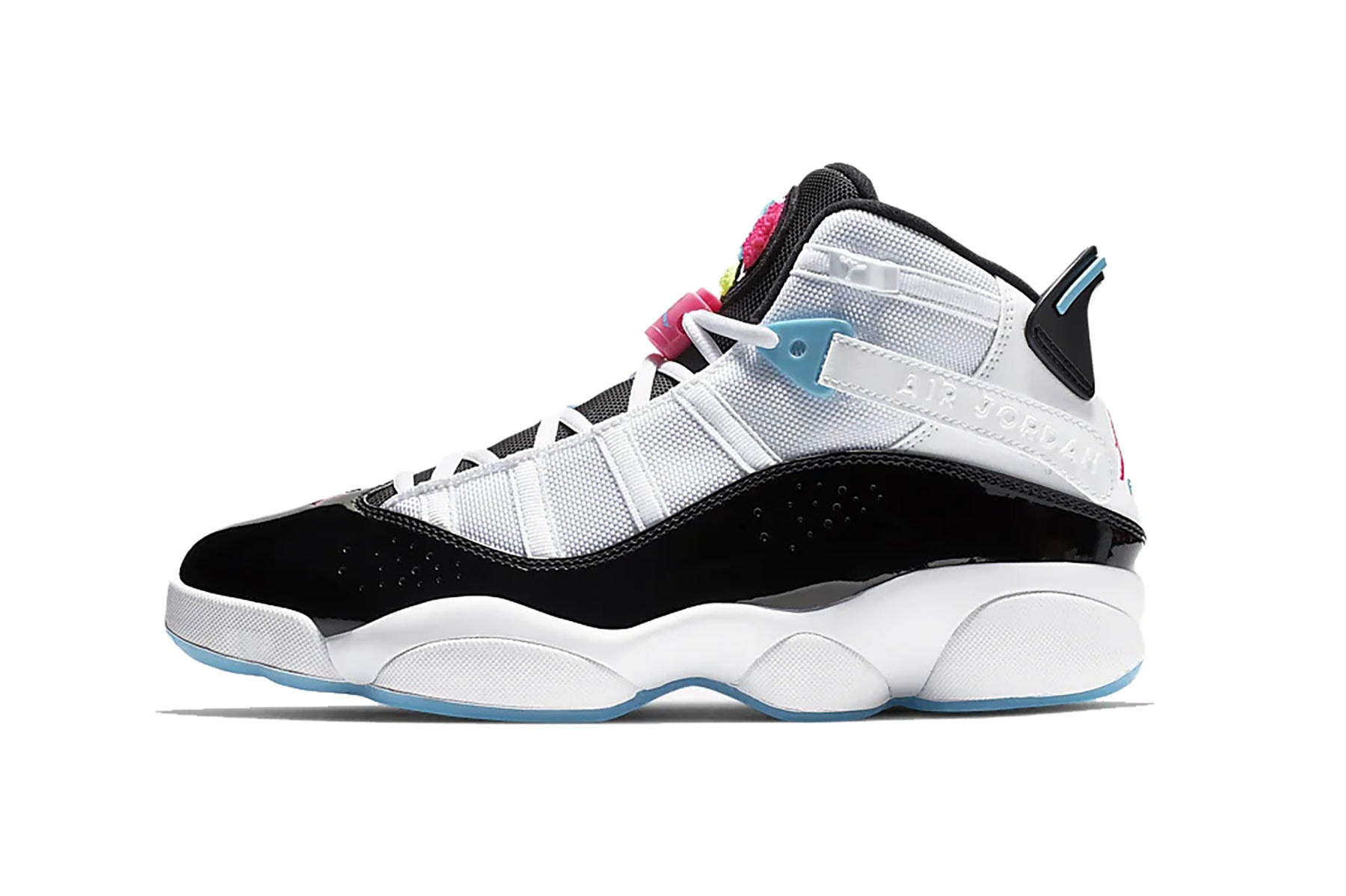 nike air jordan 6 rings six hyper pink blue white black fury sneakers shoes kicks basketball