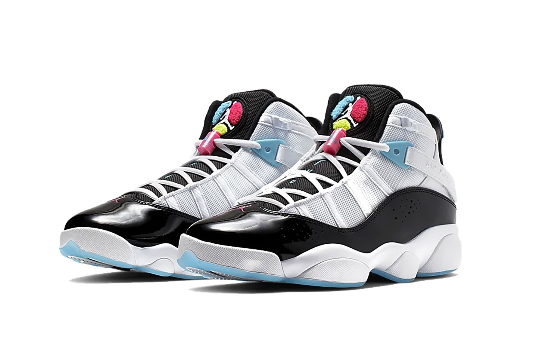nike air jordan 6 rings six hyper pink blue white black fury sneakers shoes kicks basketball