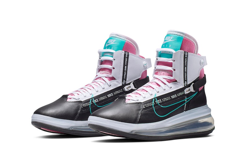 Nike Air Max 720 Saturn South Beach AO2110-002 LeBron James Inspired Spring Summer 2019 SS19 Footwear Drop Release Date Information Closer Look Miami Big Bubble Futuristic Pink Teal White Black