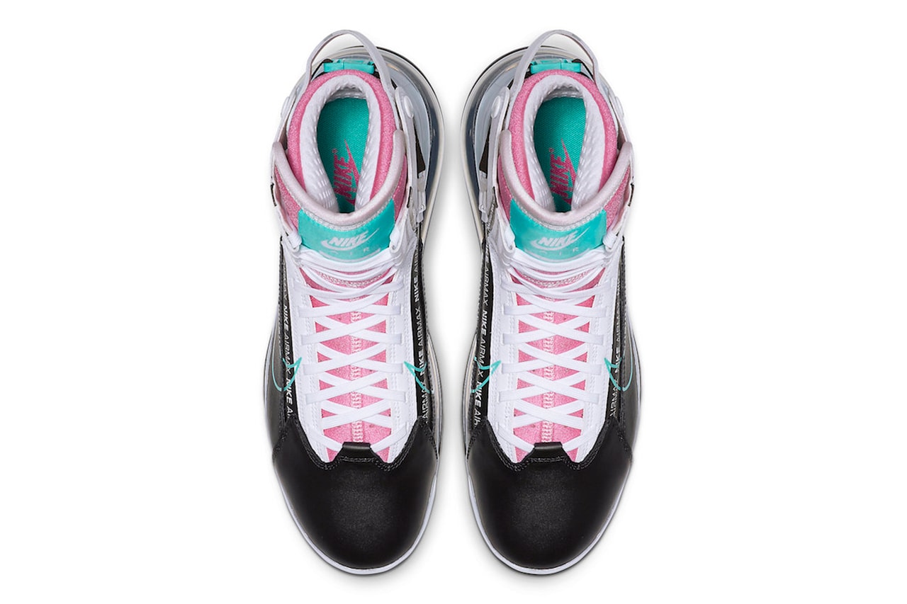 Nike Air Max 720 Saturn South Beach AO2110-002 LeBron James Inspired Spring Summer 2019 SS19 Footwear Drop Release Date Information Closer Look Miami Big Bubble Futuristic Pink Teal White Black