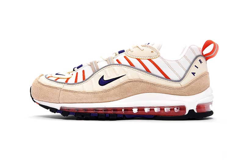 nike air max 98 sail court purple light cream desert ore khaki orange colorway sneakers release  red tailwind iv 4 640744-108