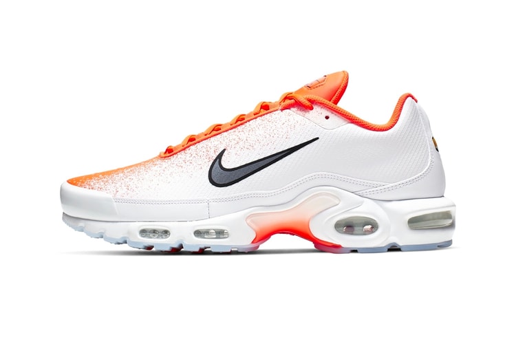 Nike's Air Max Plus Receives a White & Orange Gradient Spray Makeover