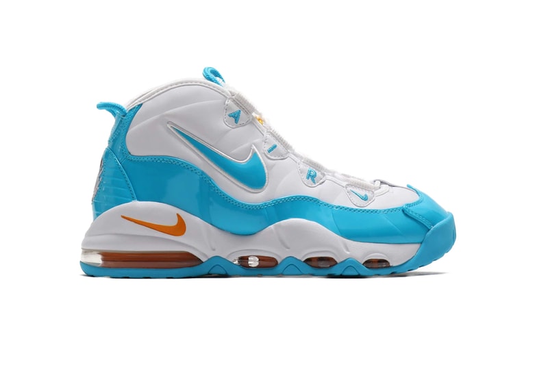 Nike Air Max Uptempo 95 White Blue Fury Canon Gold SS19 Sneaker Release Information Drop Date Atmos Tokyo Japan Pippen  Retro Basketball Style AM95 Sole 
