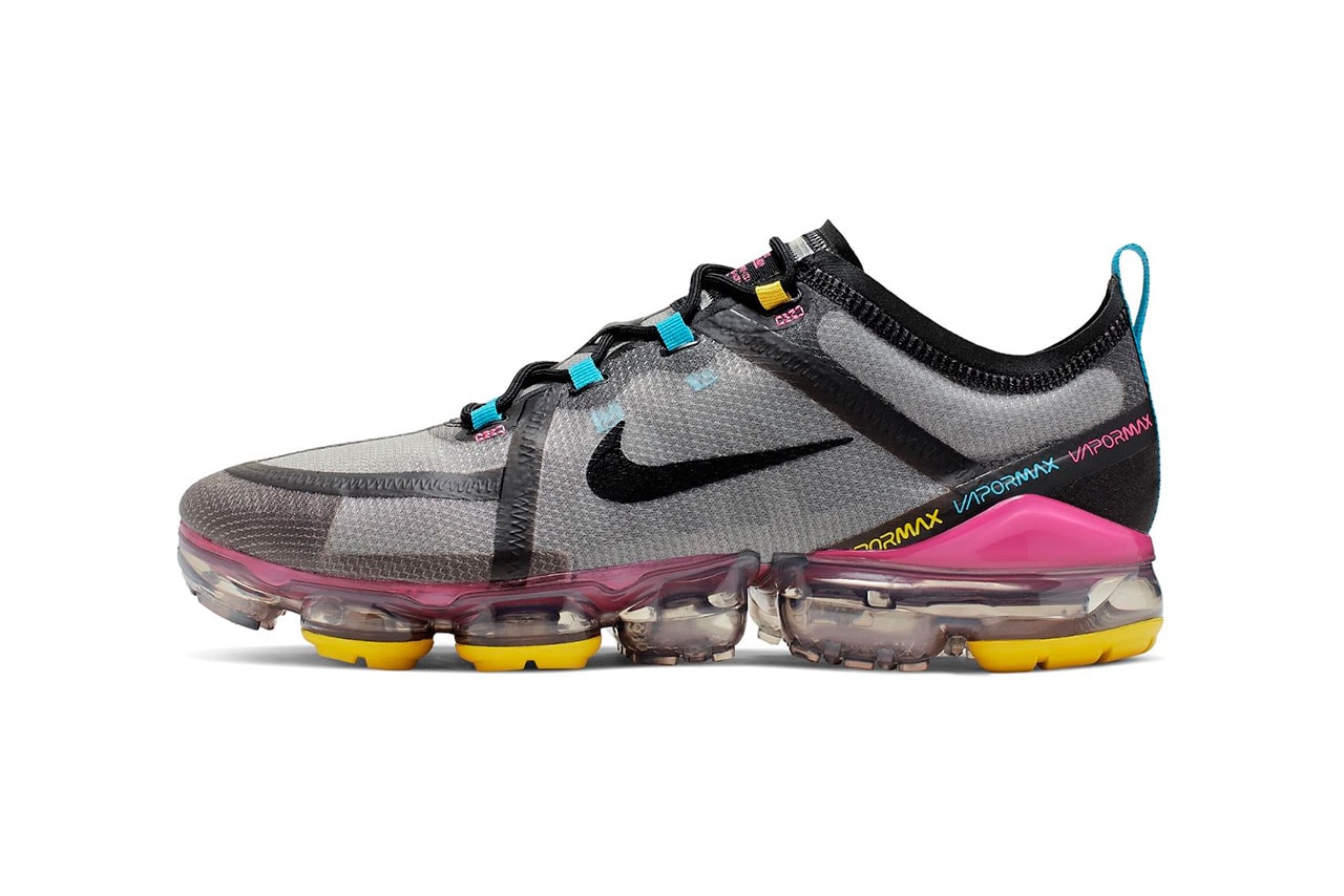 Nike VaporMax 2019 CI9891-200 Grey Black Pink Blue Yellow Clear Air Bubble Unit Runner 2.0 Release Information Drop Date Release Swoosh colorway april 2019
