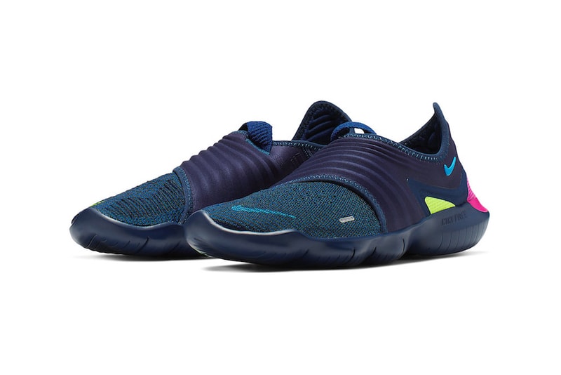 Nike Free RN Flyknit 3.0 Midnight Navy Volt Style Code AQ5707-400